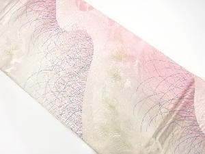 アンティーク　流水に芝草模様織出し袋帯（材料）